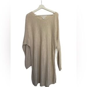 J. Jill beige cotton long wave knit sweater Size  XL